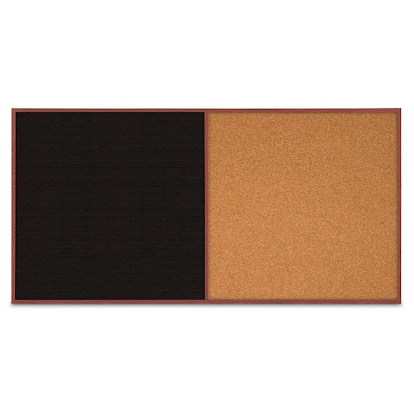 Enclosed Corkboard, 1 Door, 72"x48", 4" Fra, UV3419-SATIN-BLACK